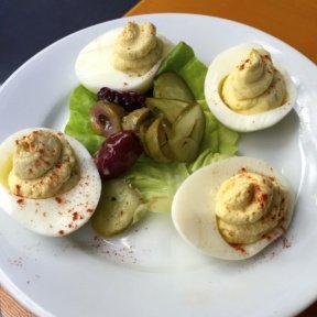 Gluten-free deviled eggs from The Growler